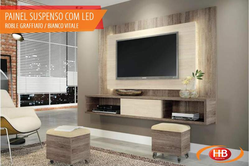 Painel Suspenso com Led Roble Graffiato / Bianco Vitale - 1604