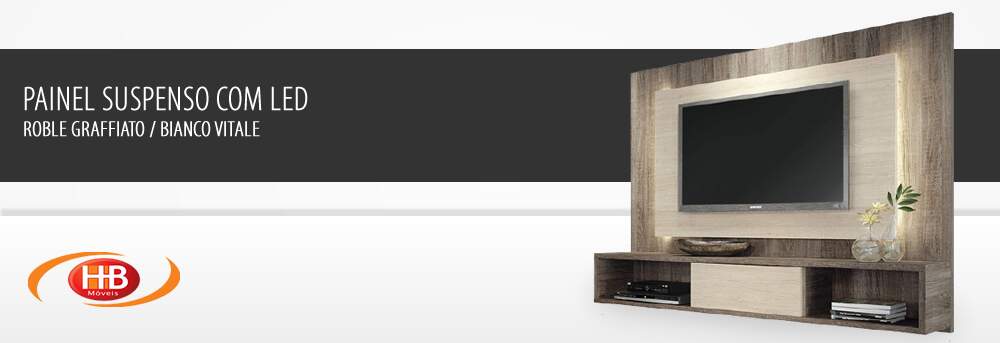 Painel Suspenso com Led Roble Graffiato / Bianco Vitale - 1604 Painel Suspenso com Led Roble Graffiato / Bianco Vitale - 1604