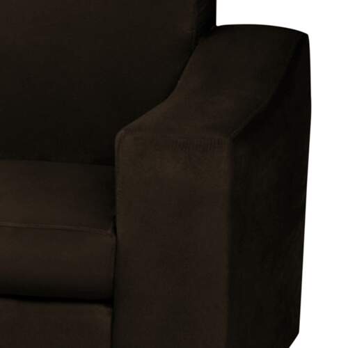 Estofado Bello 2 Lugares mais 
Chaise Removível Suede Liso Marrom Escuro 
