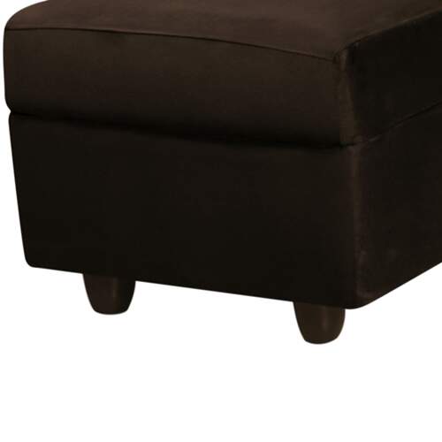 Estofado Bello 2 Lugares mais 
Chaise Removível Suede Liso Marrom Escuro 