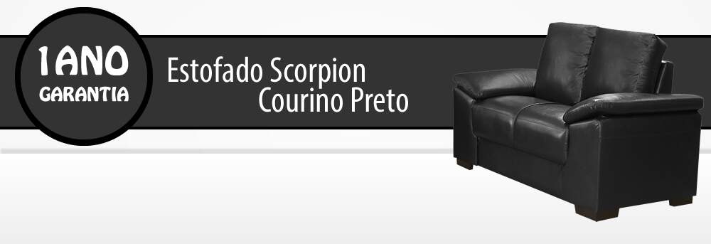 Estofado Scorpion 2 Lugares Corino Preto Estofado Scorpion 2 Lugares Corino Preto