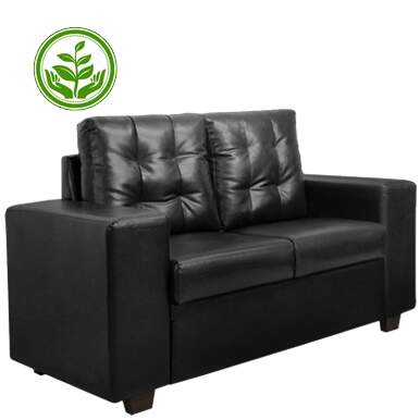 Estofado Vancouver 2 Lugares Corino Preto Estofado Vancouver 2 Lugares Corino Preto