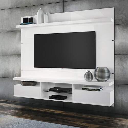 Painel Home Suspenso Livin 1.8 para TVs até 55 Pol, 2 Portas basculantes, Branco