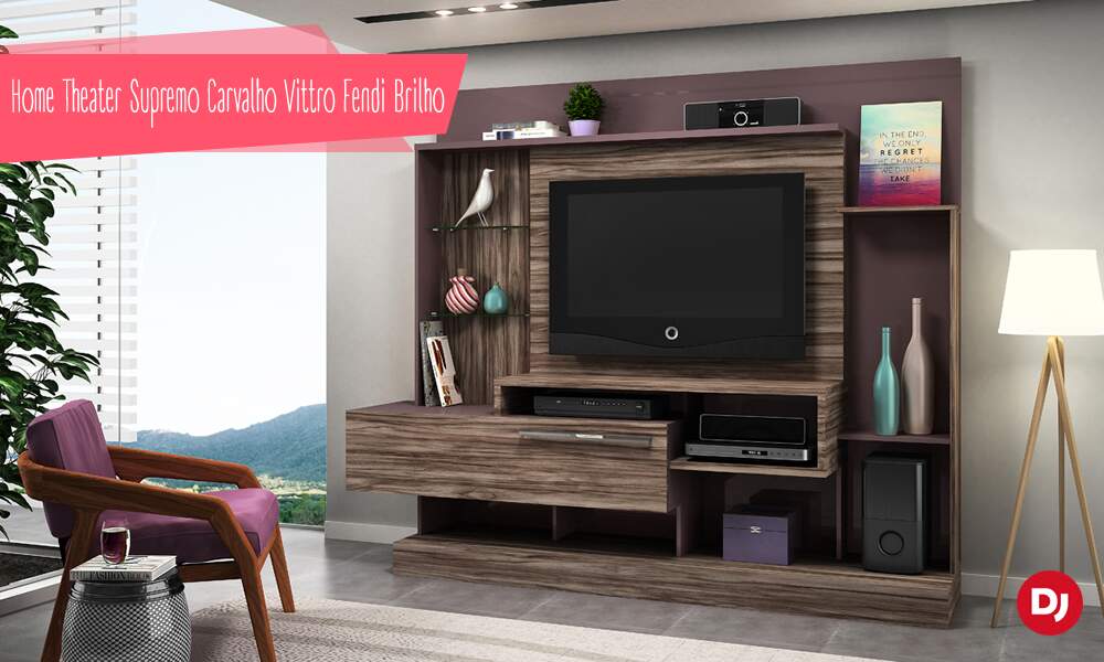 Home Theater Supremo Carvalho Vittro Fendi Brilho

