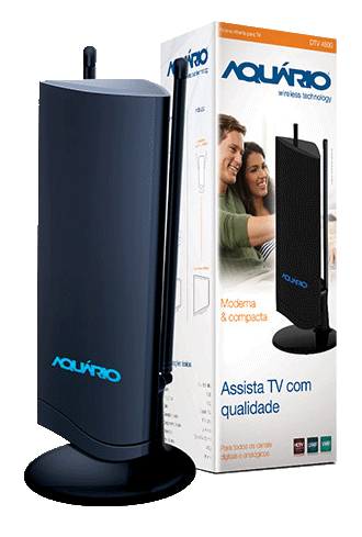 Antena de TV Interna 4 em 1 VHF UHF FM e HDTV Digital - DTV-4500 Aquário Antena de TV Interna 4 em 1 VHF UHF FM e HDTV Digital - DTV-4500 Aquário
