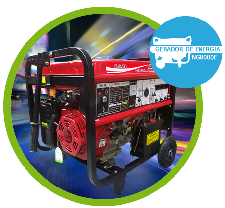 Gerador de Energia a Gasolina 8,125 kva partida elétrica Monofásico 110/220v - NG8000E Gerador de Energia a Gasolina 8,125 kva partida elétrica Monofásico 110/220v - NG8000E