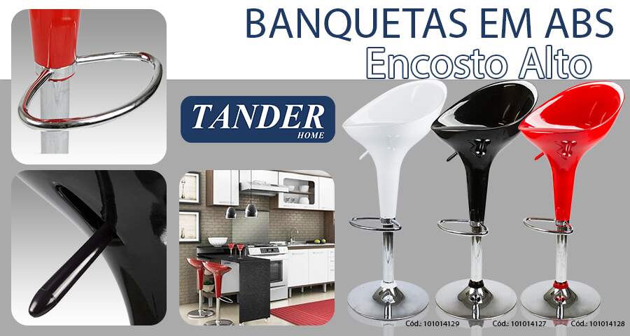 Banqueta ABS com encosto alto