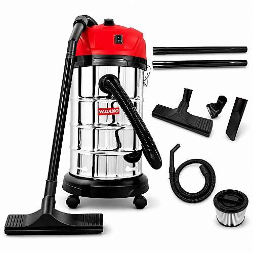 Aspirador de Pó e Água 30 Litros Inox 1400w Profissional Industrial