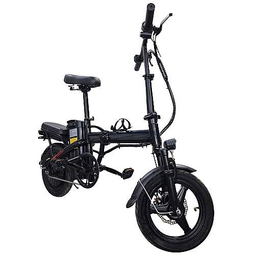 Bicicleta Elétrica Dobrável 400W 48V Painel Digital 30Km/h Farol de Led