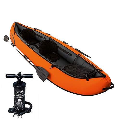 Caiaque Inflável 2 Pessoas 3.30m x 94cm 2 Remos Bomba de Ar - Ventura Hydro Force