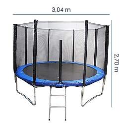 Cama Elástica 304 cm com Escada e Rede - Diâmetro 10 Pés