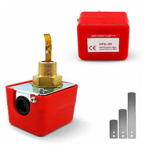 Chave de Fluxo Fluxostato DN20 Palheta Inox Água Rosca 3/4 pol