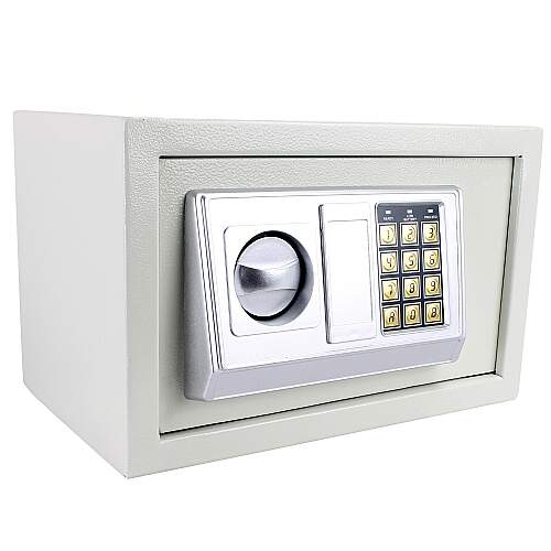 Cofre Eletrônico Digital 31x20x20cm com 2 Chaves Branco - NCDB31