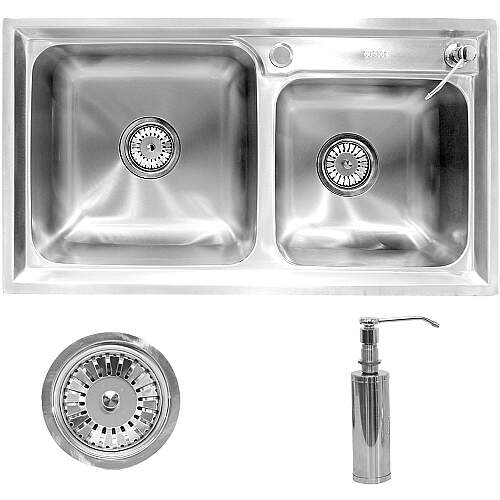 Cuba Aço Inox 304 Dupla Pia Cozinha Gourmet com Acessórios