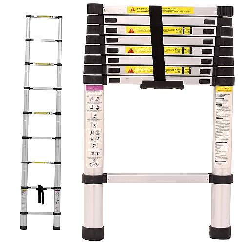 Escada Alumínio Telescópica 2.6 m 9 Degraus