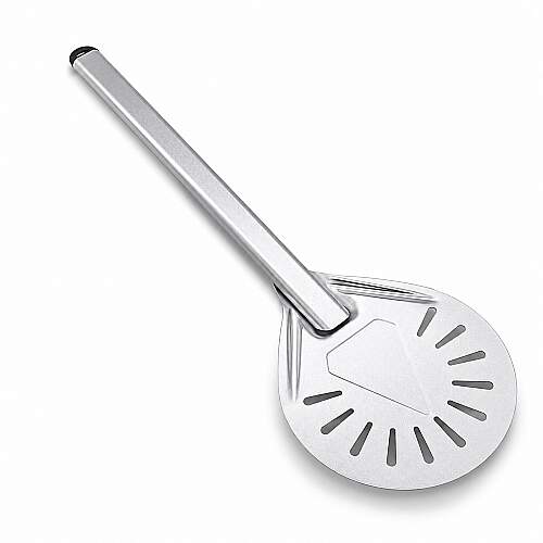 Espátula Perfurada Redonda em Alumínio Anodizado para Pizza