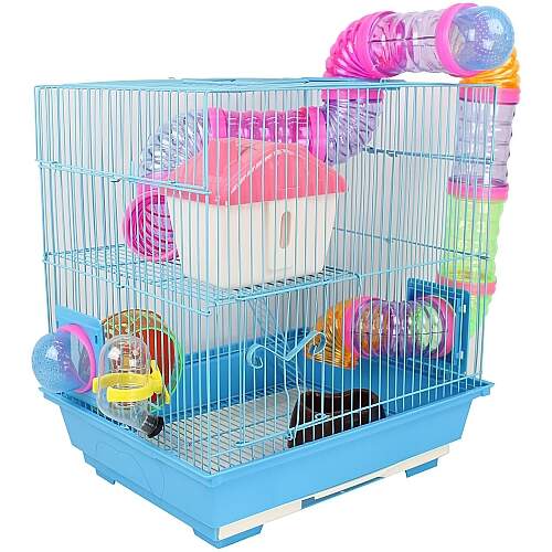 Gaiola Labirinto para Hamster 2 Andares - 38x35x28 cm