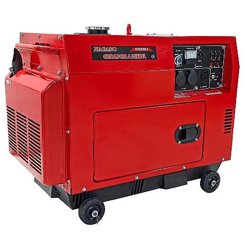 Gerador de Energia a Diesel 9kva Monofásico 110-220v Silenciado Partida Elétrica