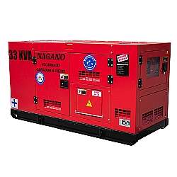 Gerador de Energia a diesel trifásico 33 KVA Partida Elétrica Silenciado Cabinado Motor Nagano - ND33000ES3