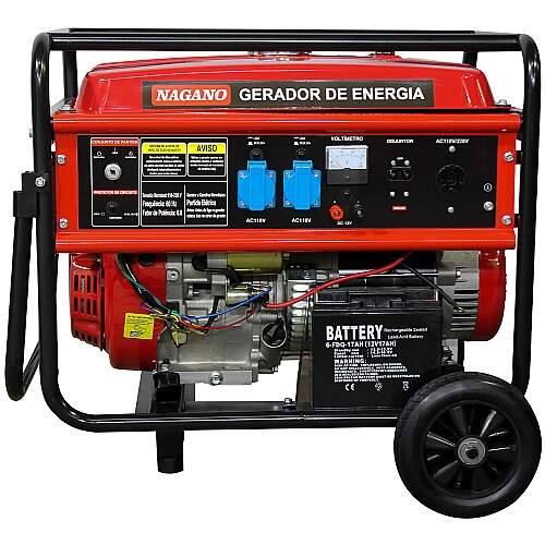 Gerador de Energia a Gasolina 8 KVA Monofásico 110/220v Partida Elétrica