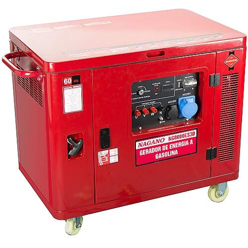 Gerador de Energia Silenciado Trifásico a Gasolina 7,5kVA 4T 60hz Partida Elétrica 220/380v 16hp