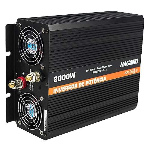 Inversor Transformador Conversor de energia 2000W 12V 110V Onda Modificada