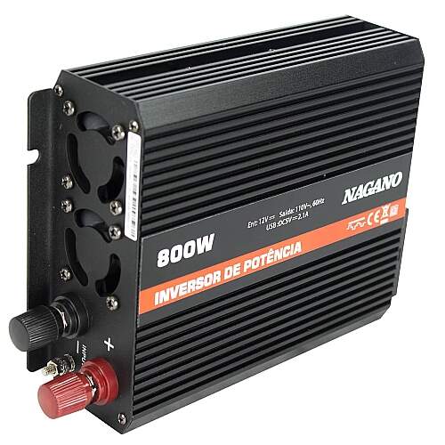 Inversor Transformador Conversor de energia 800W 12V 110V - Onda Modificada