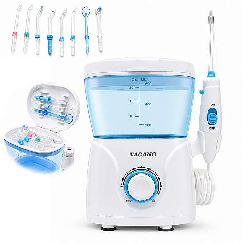 Irrigador Limpador Oral Dental Elétrico Portátil 8 Bicos 10 Modos 120Psi Bivolt
