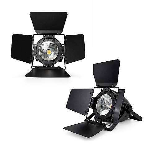 Kit 2 Refletores em LED COB Par 200W Branco Quente/Frio com DMX