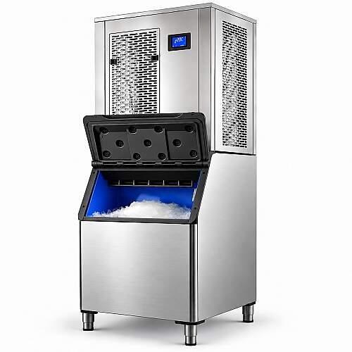 Máquina de Gelo 400kg/dia 200 Litros Reservatório Inox 220v Tipo Escamas