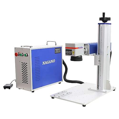 Máquina de Gravação Laser Metais Fiber Portátil 20w com Entrada Eixo Rotativo
