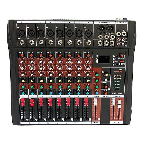 Mesa de Som Usb Mixer Mp3 Digital 8 Canais