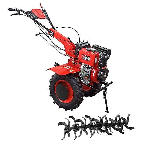 Micro Trator Motocultivador 10hp Diesel Partida Elétrica com Enxada Rotativa