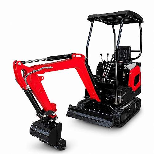 Mini Escavadeira a Diesel 12 hp 1000 kg Cabine Aberta com Cobertura