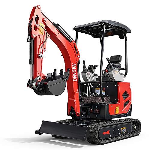 Mini Escavadeira a Diesel 25Hp Braço Articulado 1500Kg com Cabine Aberta e Cobertura
