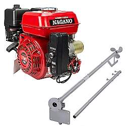 Motor a Gasolina 7 HP Partida Elétrica - NMG70E + Rabeta Curta Simples 1,5m para Motor a Gasolina 5,5/6,5/7,0cv