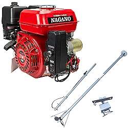 Motor a Gasolina 7 HP Partida Elétrica + Rabeta Curta Original 1,5m para Motores a Gasolina 5,5/6,5/7,0 cv