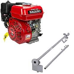 Motor a Gasolina 7 HP Partida Manual - NMG70 e Rabeta Longa Simples 2,2m para Motor a Gasolina 5,5/6,5/7,0cv