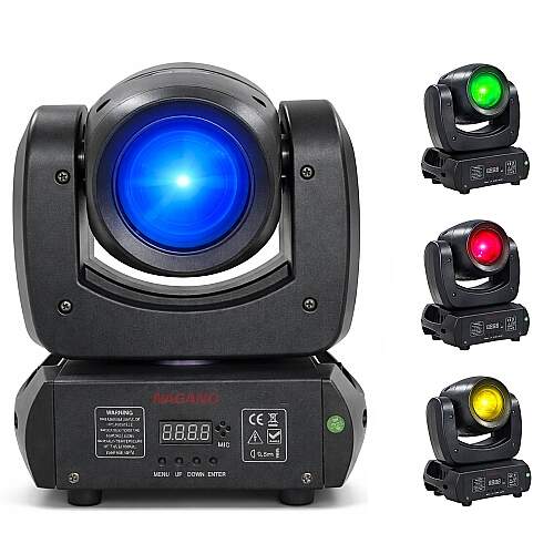 Moving Head Spot LED 60W DMX512 com 8 Gobos Foco Eletrônico Display Digital Bivolt