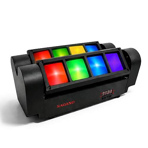 Moving Mini Spider Beam 8 Leds 5w RGBW DMX Profissional