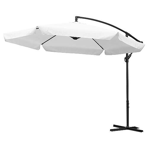 Ombrelone Suspenso Lateral 3m Branco Piscina Quintal Jardim