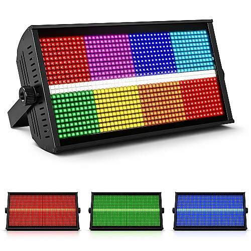 Refletor Strobo 1000w RGB Led DMX512 Display Digital Bivolt
