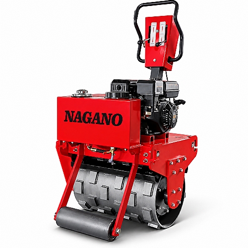 Rolo Compactador Vibratório 7 HP a Gasolina Pé de Carneiro 600 mm 13 kN com Tração Hidráulica