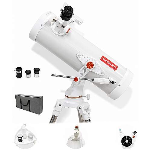 Telescópio Newtoniano Refletor Nagano 114x1000mm com Tripé 3x Buscador Ponto Vermelho