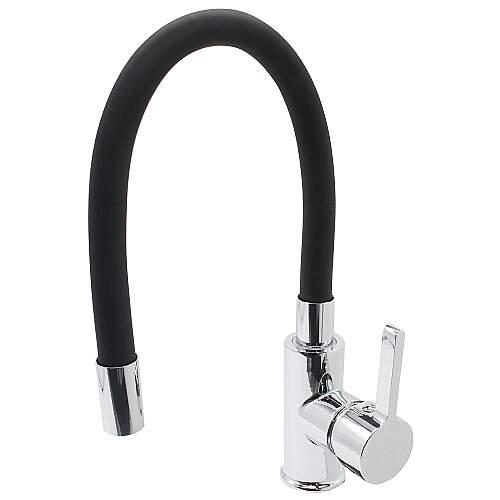 Torneira Cozinha Gourmet Monocomando Flex Preta 1/2 pol Quente e Frio