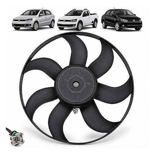 Ventoinha Radiador Gol G5 G6 Voyage Saveiro 2008 a 2014 com Ar 5U0959455B 5U0959455C