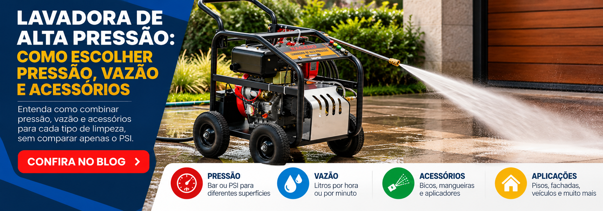 Lavadora de alta pressão: como escolher pressão, vazão e acessórios