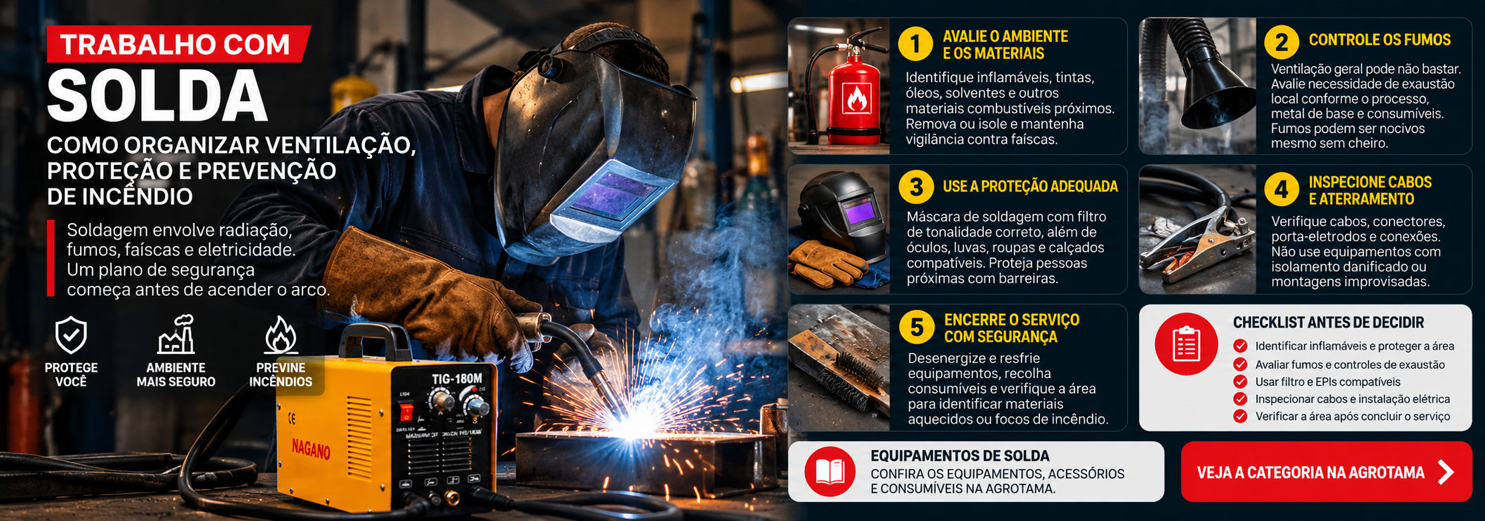 Trabalho com solda: como organizar ventilação, proteção e prevenção de incêndio