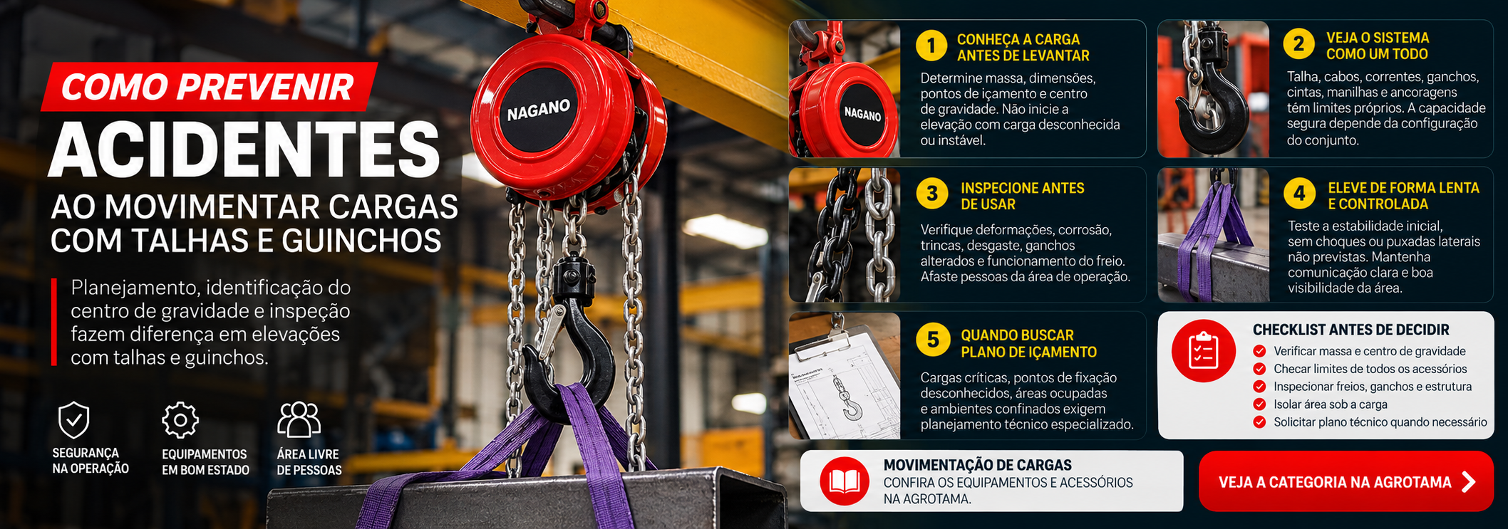 Como prevenir acidentes ao movimentar cargas com talhas e guinchos