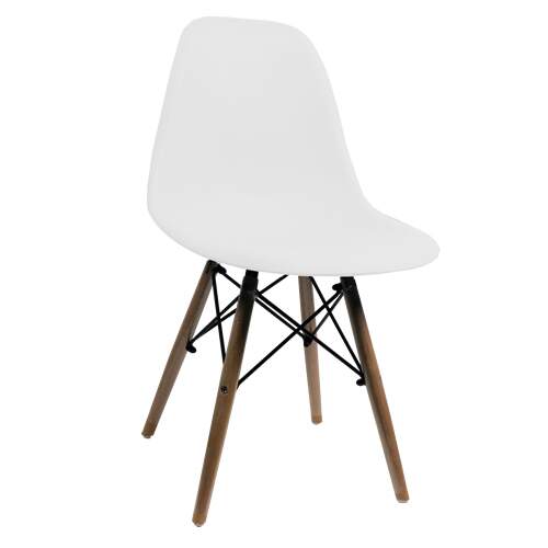Cadeira Pequena Charles Eames com Pés de Madeira - Branca